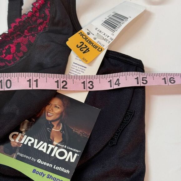 Curvation Body Shaper Lingerie Queen Latifah Shapewear Black Red 42C - Picture 7 of 10
